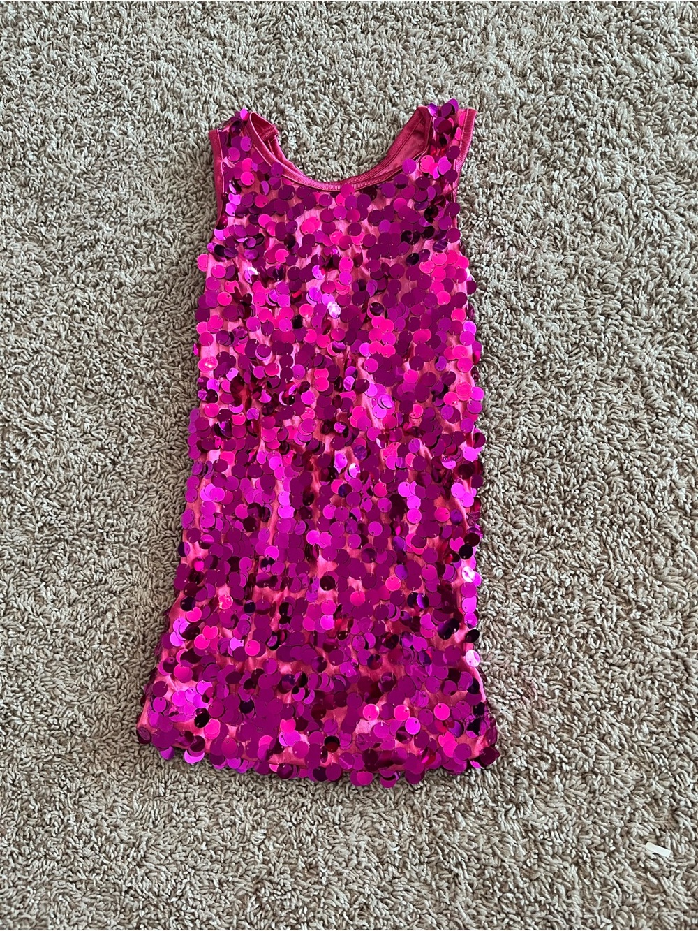 Hot Pink Sequin Tank Dress